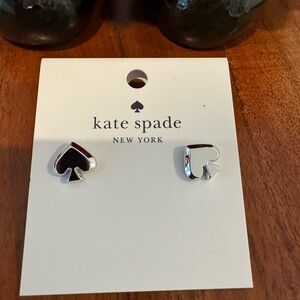Kate Spade Shiny Silver Spade Earrings